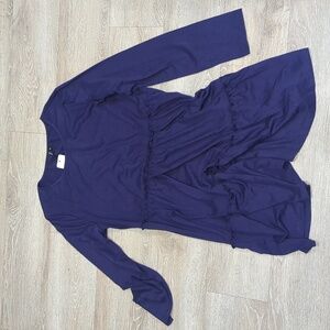 XL Long Sleeve Blue Casual Dress